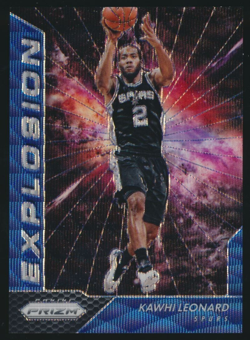 2016-17 Panini Prizm Explosion Blue Wave Prizm /99 Kawhi Leonard #13 Spurs Card