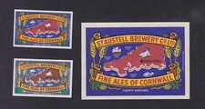 3 Antique Match Tag Czechoslovakia BN183681 St Austell Cornwal