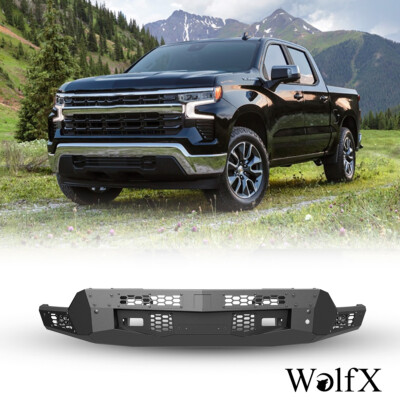 Textured Black Steel Front Bumper For 2022 2023-2026 Chevrolet Silverado 1500