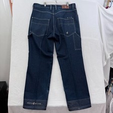 Rocawear Jeans Mens 40x34 Blue Wide Leg Baggy Hip Hop Streetwear Y2K Pipes