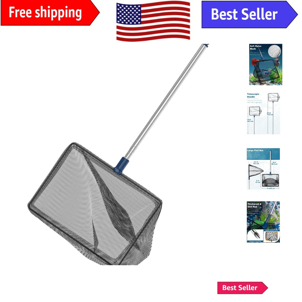 Professional Grade Fish Net for Betta Fish Tank and Pond