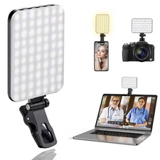60 LED Portable Selfie Light Video Conference Lighting with Clip & Camera Tri...