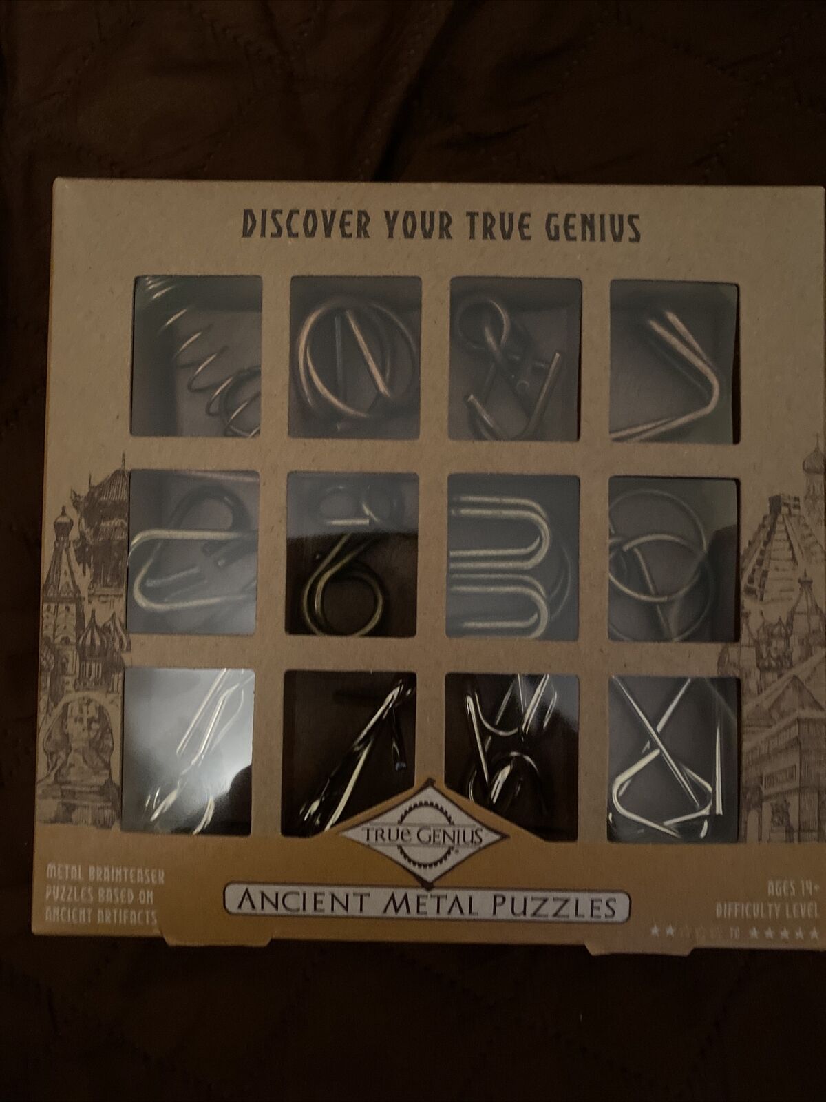 New True Genius ANCIENT METAL PUZZLES Level 12 Brainteaser Puzzles 新作人気 Difficult 低廉
