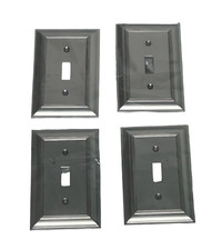 4 Light Switch Single Toggle Cover Wall Plate Decorative Satin Nickel