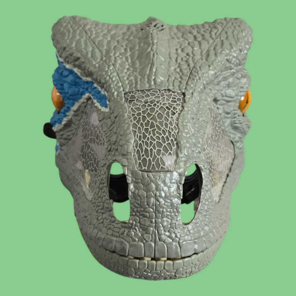 Máscara Chomp 'n Roar Jurassic World Velociraptor Máscara Azul - ¡PROBADA! - Mattel 2017 Foto 3 de 4