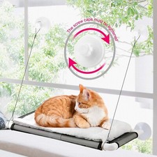 Cat Window Perch, Cat Hammock Window Seat w/Free Fleece Blanket 2024 Latest S...