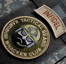 AFSOC TACP JTAC CCT DEATH on CALL velkrö 2-PATCH SET: Tactical Beard + INFIDEL