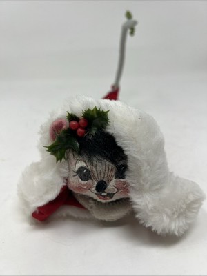 Vintage Annalee Christmas Figure Mouse in Red Stocking 9''with tags and bag 2003