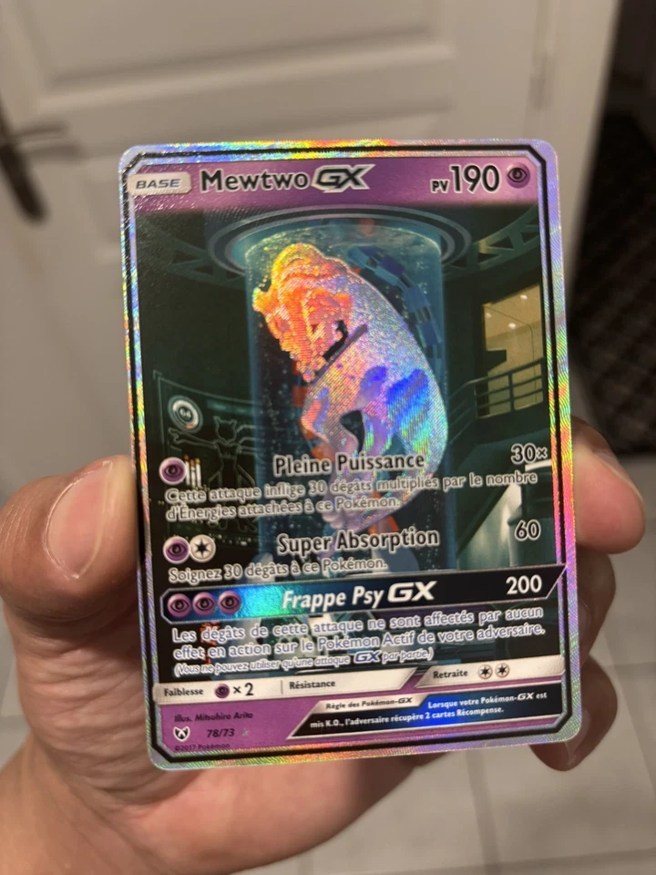 Mewtwo GX 78/73 Carte Pokémon Fr Légende Brillante (MISSPRINT!!) - Photo 4/4