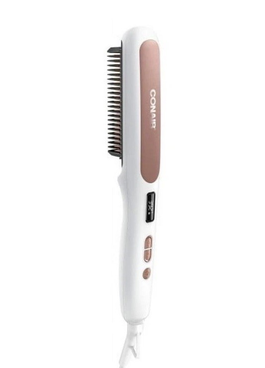 Conair Double Ceramic Heated Hair Styling Brush - White