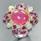 AAA GEM Quality 12 ct Ruby Ring 925 Sterling Silver Size 8.5 /R445914