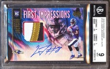 2018 Panini Illusions Lamar Jackson RPA RC Rookie Patch Auto BGS 10 #/75 BGS 9