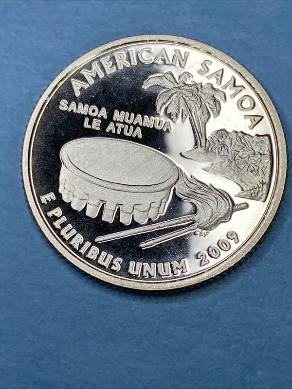 2009 S PROOF DCAM QUARTER AMERICAN SAMOA TERRITORIES - CN CLAD