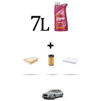 Hoffcar Wartungskit 3 Filter Und 7L ÖL FüR Jaguar XE (X760) 2.0 Diesel 120KW D