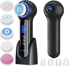 Face Scrubber Exfoliator with LCD Screen,Rechargeable Facial Cleansing Brush IPX