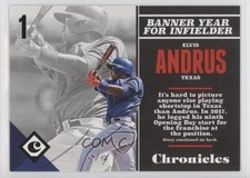 2017 Panini Chronicles Black 1/1 Elvis Andrus #31 u0u