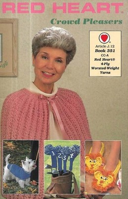 VTG!RED HEART CROWD PLEASERS CROCHET/KNIT PATTERN BOOK