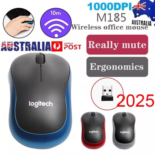 2.4 GHz LO GITECH M185 Wireless Mouse 1000DPI 3 Buttons Gaming Optical Mice AU