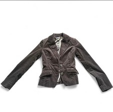 H&M Women s Brown Lined Button Blazer Jacket,...