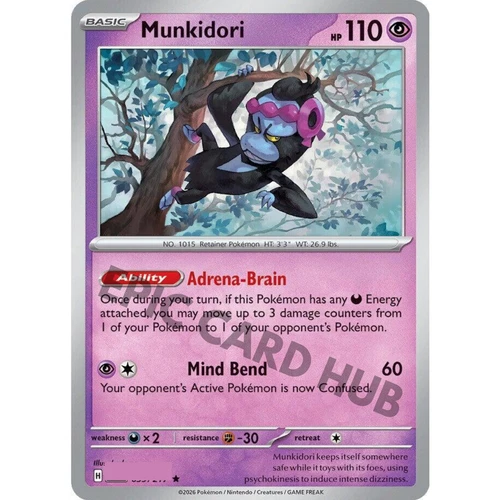 Munkidori ASC/TWM/PRE Pokemon Holo Near Mint - product listing photo