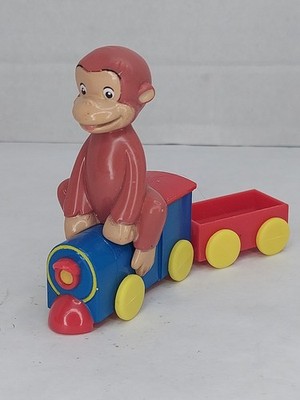 Curious George Toy Riding a Train  Universal Studios Decopac Cake Topper 