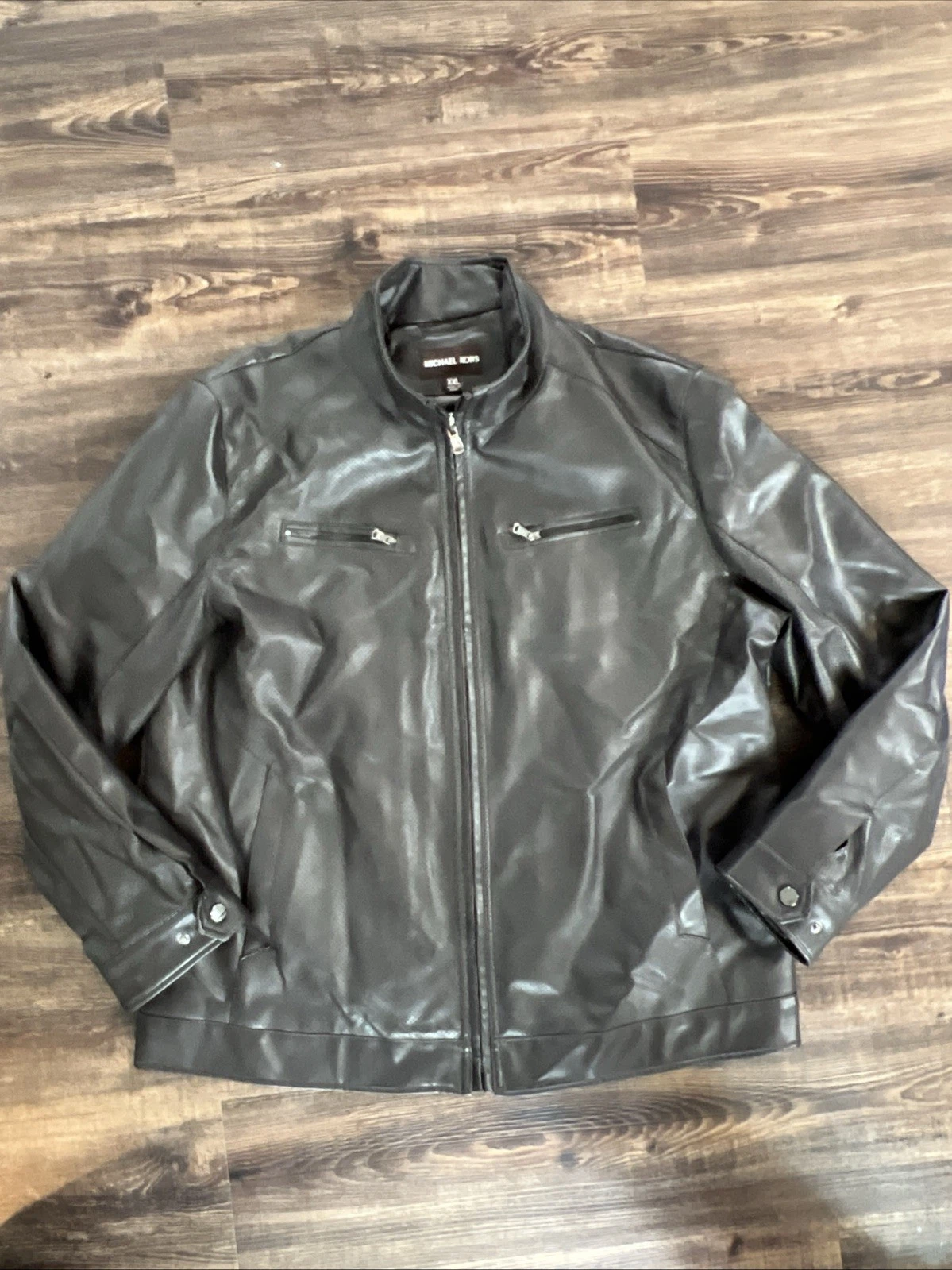 Michael Kors Hume Perforated Front Jacket Sz XXL Espresso Color