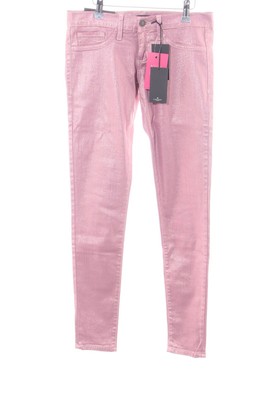 FLYING MONKEY Skinny Jeans Damen Jeans Gr. DE 34 pink Glanz-Optik