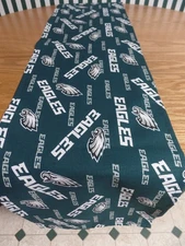 NFL Philadelphia Eagle, Dark Green Name Handmade Table Runner, Unlined 56" x 12"