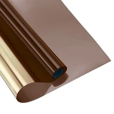 Window Privacy Film One Way Heat Blocking Static Cling Brown 17.7x118.1"