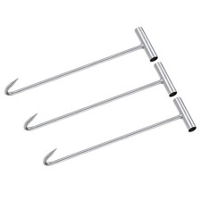 3Pcs 16" 400mm T-Handle Meat Boning Hook Galvanized T Hooks for Restaurant DIY