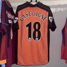 Everton 2001/02 Puma Third Football Shirt Orange Paul Gascoigne 18 Mens Small