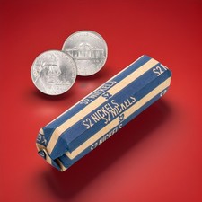 Nickel Coin Wrappers, 10 Flat Striped Coin Wrappers