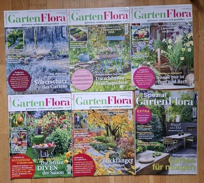 6 GartenFlora Zeitschriften, 2017, 2018, 2021 Spezial GartenFlora