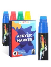 2 Box 8 Pcs 4 Jumbo Markers Red, Yellow, Green, Blue for Rock, Wood, Glass