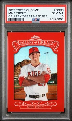 2015 Topps Chrome Mike Trout Red Refractor /5 PSA 10 Gallery Of Greats POP 1