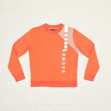 Under Armour Women Loose Coldgear Pullover Sweatshirt Crew Cotton Orange Size XS