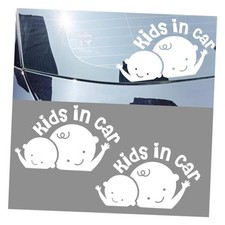 2PCS Kids in Car Sticker Decal, Baby on Board Car Decal, Baby on Board White