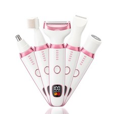 Electric Razors Shavers for Women, Bikini Trimmer 5 in 1 Shaver Pink