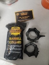 Fitness Invention Barbell Collars 2" - Olympic Barbell Clamps Black