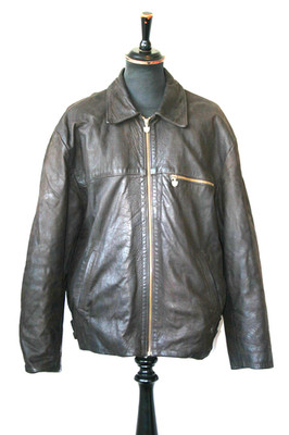 Vintage A.M.I London braune Leder Biker Cafe Racer Jacke Gr. XL Motorrad Revival