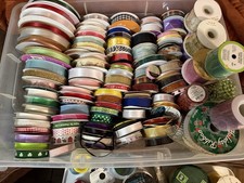 Lot Of Over 110 Ribbons Assorted Sizes, Colors Styles SOME BRAND NEW SOME USED