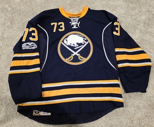 Buffalo Sabres Baptiste Game Worn Used Hockey Jersey NHL100 Patch Centennial