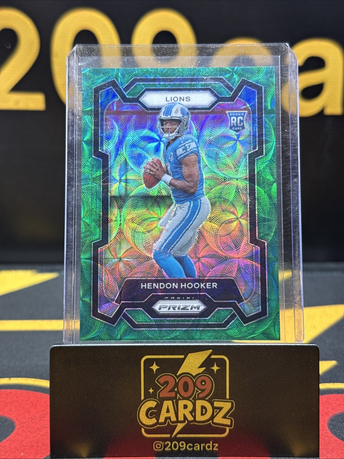 2023 Panini Prizm Rookies Hendon Hooker #329 Green Scope Prizm #19/75 (RC) Lions