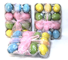 Speckled Easter Eggs in Cartons of a Dozen Green Blue Pink Yellow Set 3