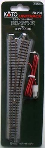 Kato 20-203 Unitrack elektrische Weiche rechts Nr. 6 – Spur N - 7078201- R718–15 | Condition: Neu