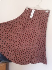 NEW 2026 POPPY BLACK CHOCOLATE BROWN LONG MIDI A LINE SKIRT 32 inch SIZE 16