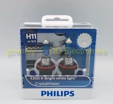 Philips H11 55w 12362cv Crystal Vision 4300k Bright White Headlight Fog Light