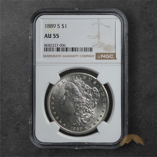 1889-S Morgan Silver Dollar $1 - NGC AU55 - San Fransisco
