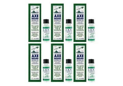 6 x Axe Brand Universal Herbal Oil 3ml For Quick Relief Of Cold & Headache