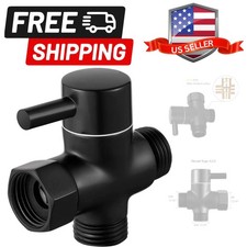 Solid Brass 3-way G1/2 Shower Diverter Matte Black